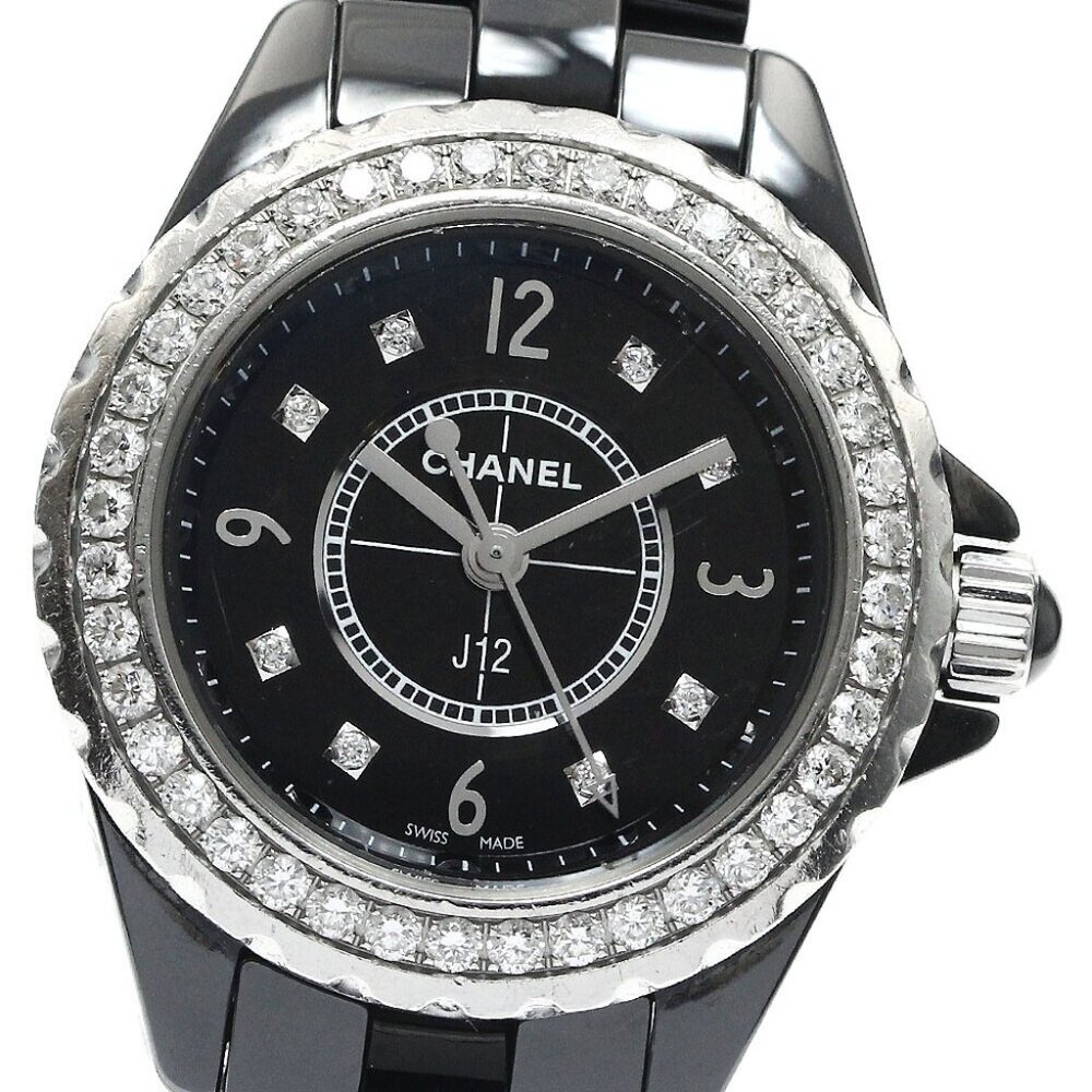 CHANEL J12 H2571 Diamond bezel 8P black Dial Quartz Ladies Watch_888705